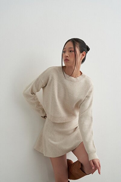 TRİNİTY طقم سترة تريكو وتنورة قصيرة للنساء