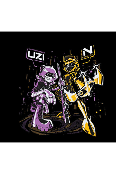 fame-stoned Μαύρο φούτερ με κουκούλα από 100% βαμβάκι με στάμπα Murder Drones