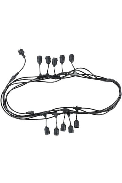 Avide Ghirlandă luminoasă de exterior, grădină, terasă, 10m, E27, IP44, Avide, pentru 10 becuri, interconectabilă