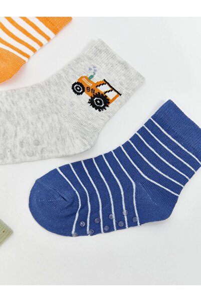 LC Waikiki LCW baby Mavi Baskılı Erkek Bebek Soket Çorap 5'li