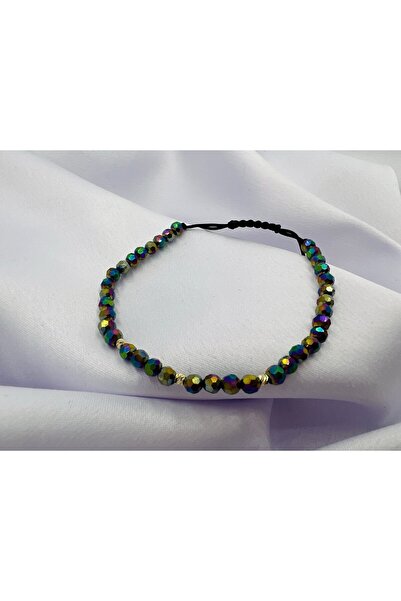 OEM Brățară cu cristale rotunde și 3 bilute din aur 585 14k - Reglabila