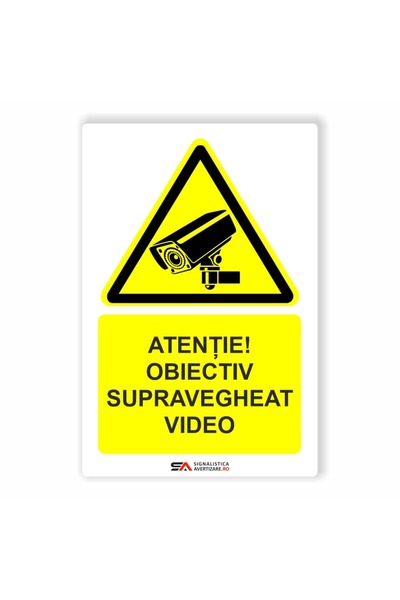 Indicatoare STICKER - Attention video surveillance objective - video surveillance area