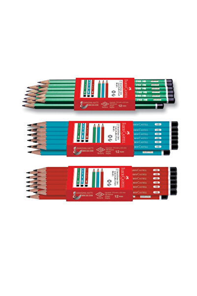 Faber Castell أقلام رصاص ملونة مربعة الشكل 12 قلم من نوع HB، مقاومة للكسر، سه...