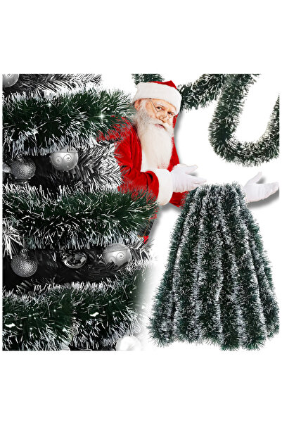 Other Christmas tree garland like a real one, thick XXL chain, green and white, 6 m thick