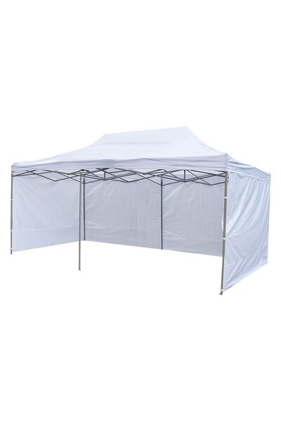 PROCART Garden tent quick tent, foldable, 6x3x3 m, 3-wall pavilion, adjustable height, quick assembly