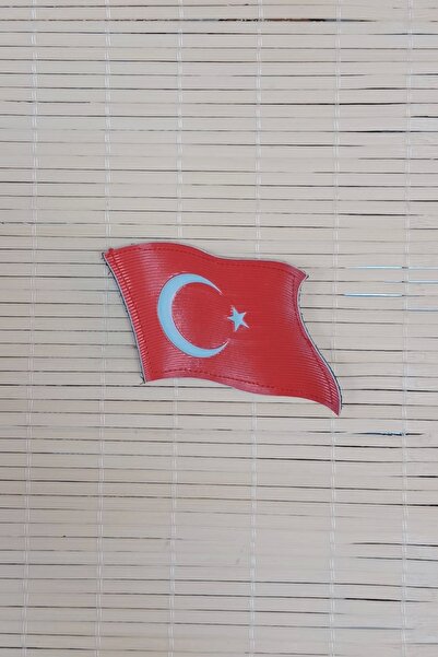 İZMİR ASKERİ MALZEME Red White Crescent Moon Turkish Flag Tpu 3D Plastic Embl...
