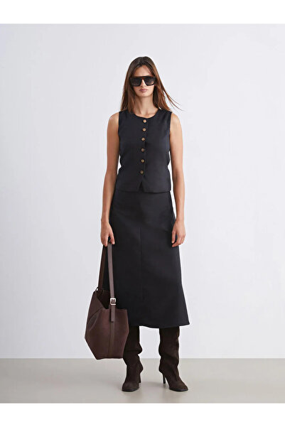 LC Waikiki SoulifeSiyah Bisiklet Yaka Kadın Yelek