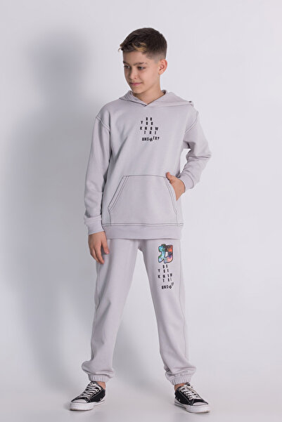 DMB BOYS & GIRLS Boys' Hooded Tracksuit Set with Front and Back Prints, Comfo...