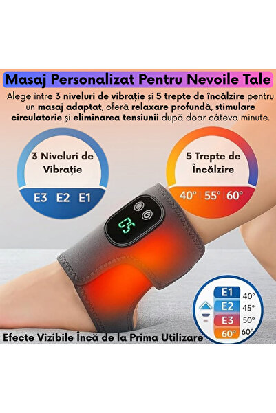 JUSTNET Aparat de masaj pentru glezne cu 5 niveluri de încălzire și 3 niveluri de vibrație JustNet®, wireless, reîncărcabil USB-C