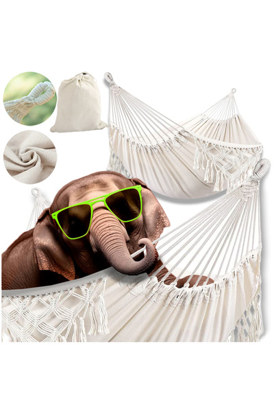 Other Boho macramé garden hammock 280x80 single tourist beige vintage