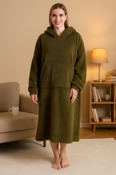 Fabric Box Wellsoft Hooded Wearable Tv Blanket - Warm Wellsoft Hooded Blanket