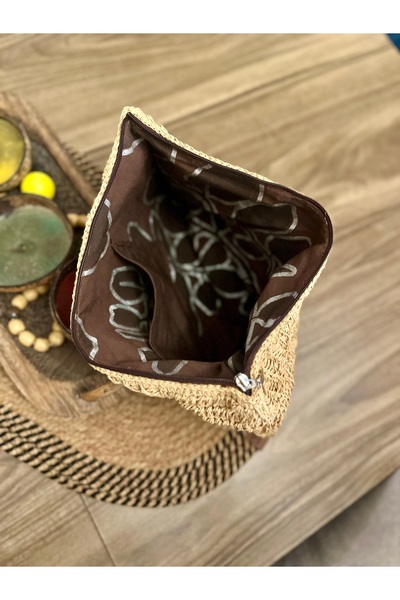 DMK Store Handmade Paper String Cream Clucth Bag – Natural and Stylish Design