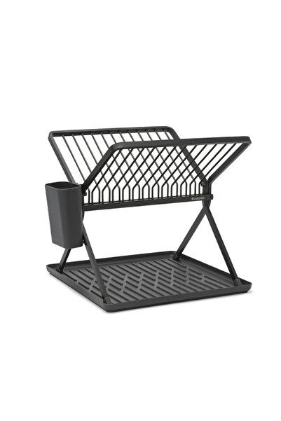 Brabantia SinkSide 1004153 Foldable Dish Dryer, Cutlery Rack, Corrosion Resistant, Dark Gray