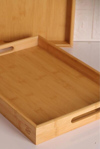 Atbyhome Bambum Marbella - Set of 2 Bamboo Patterned Trays Large Medium