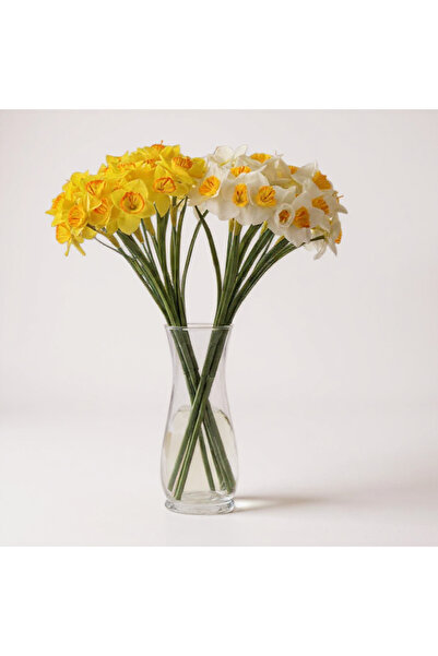 florayapaycicekcom Yapay 12li Nergis Çiçeği Demeti Islak Dokulu 35 cm Sarı