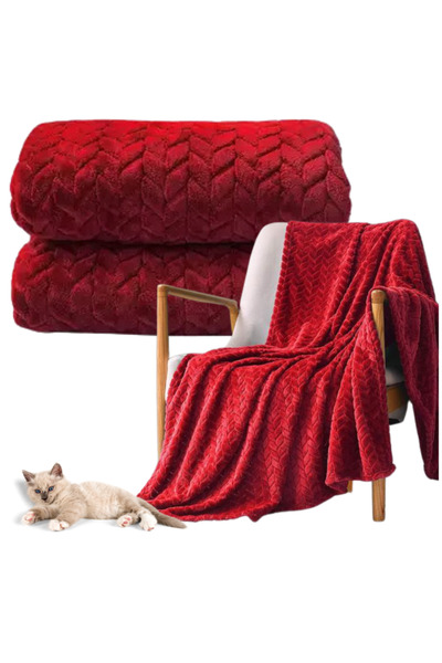 Other Elegant embossed polyester bedspread 200 x 220 cm in red - the perfect Christmas gift from Poland.