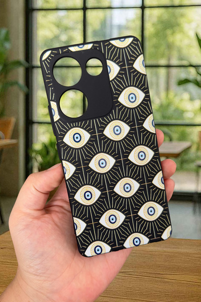Vip Case TECNO CAMON 20 PRO Uyumlu Evıl Eye Desenli Silikon Darbe Emici Klasik Korumalı Rubber Kılıf