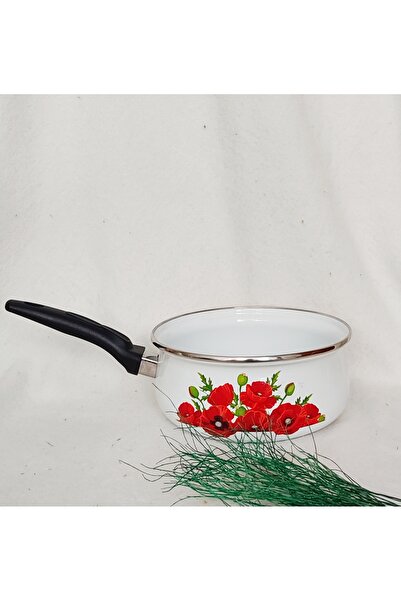 EBRULİEMAYE Gelincik Enamel Saucepan Sauce Bowl 2 Liters 20 cm Diameter Casserole Dark Blue Handle