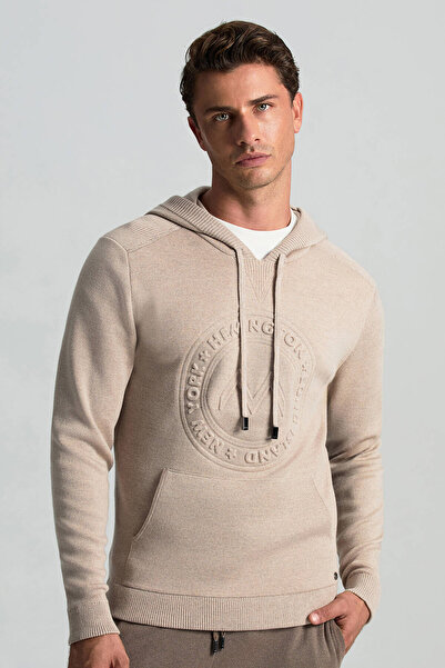 Hemington M Logolu Kapüşonlu Camel Hoody