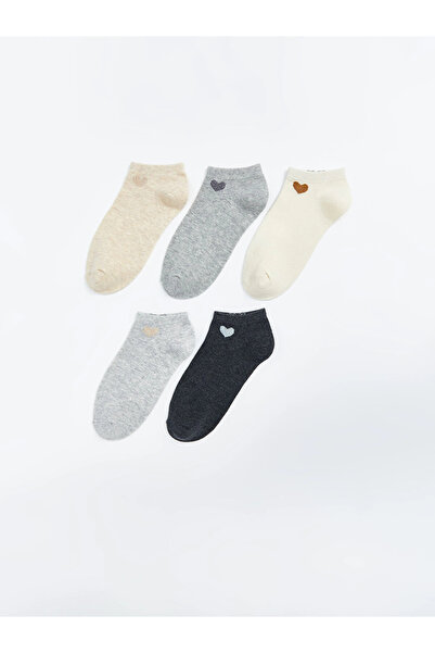 LC Waikiki LCW DREAM Бежови дамски чорапи с мотиви, пакет от 5 броя