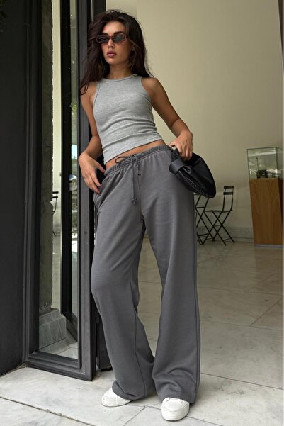 Madmext Smoked Wide Leg Basic Women's Sweatpants Mg2553