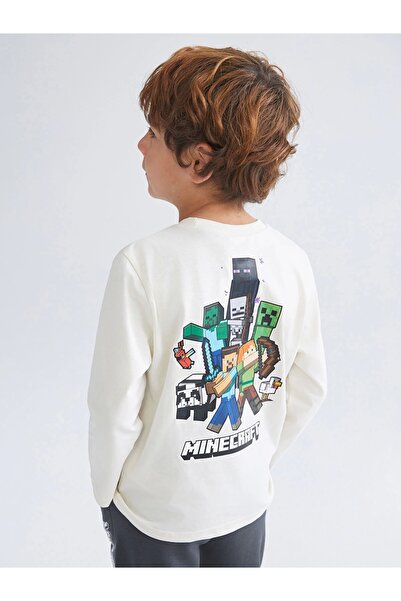 LC Waikiki Αγόρι μπλουζάκι με στάμπα LCW Kids Beige Crew Neck