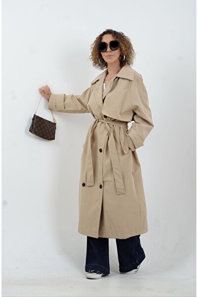 Zelish My Sister Bej Kuşaklı Trençkot