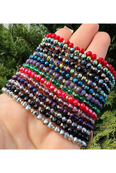 OEM PROMOȚIE: Set 3 brățări cu cristale de sticlă și 5 bilute din aur 14k - Reglabil