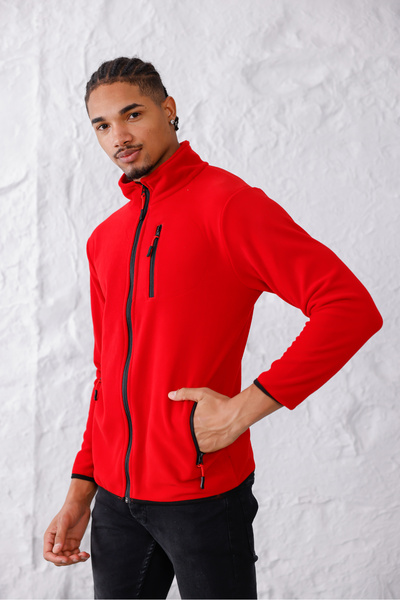 monox Ανδρικό αθλητικό μπουφάν με φερμουάρ από φλις