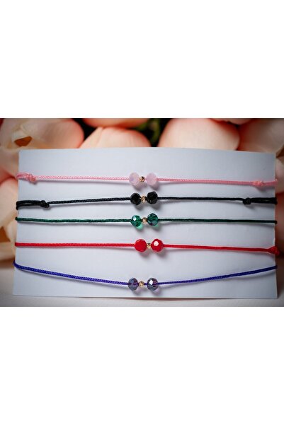 OEM Brățară colorată cu cristale și o biluta din aur 2 mm 585 14k - Reglabila