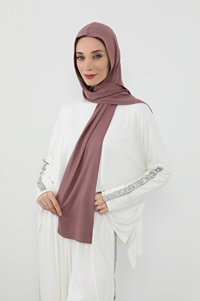 Aisha's Design Combed Cotton Boneli Ready-To-Wear Combed Cotton Hooded Shawl Two-Piece Set, Ps-57, Dusty Rose