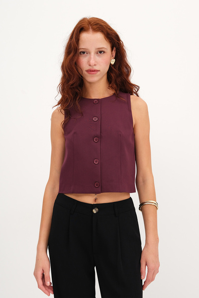 Addax Lined Buttoned Vest Y00005