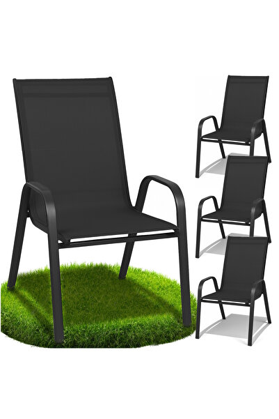 Other Scaun de grădină din metal negru, pentru terasă, balcon, fotoliu, rezis...
