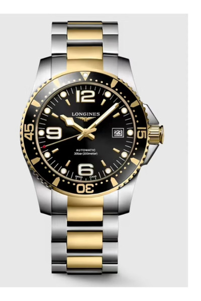 LONGINES collection, high-end men's watch, automatic, diameter 44.00 mm, stainless steel-gold/black