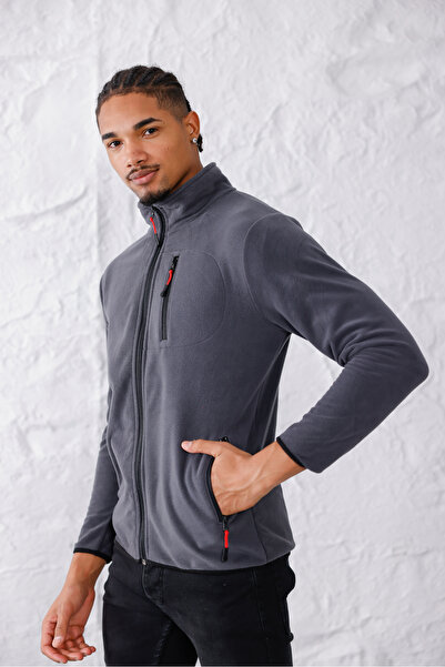 monox Ανδρικό αθλητικό μπουφάν με φερμουάρ από φλις