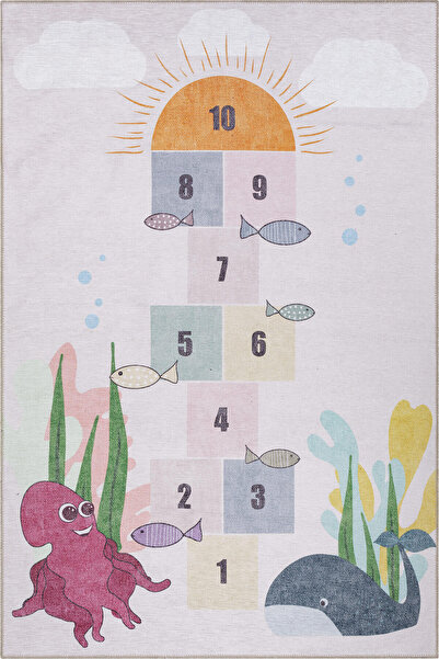 ARTLOOP Minor Dokuma Taban Dekoratif Renkli, Seksek Desenli Çocuk Halısı AL 415