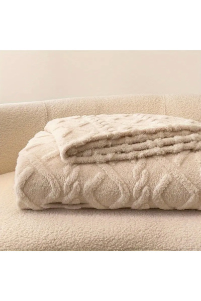 Other SCANDINAVIAN BLANKET THICK WARM BEDSPREAD GARMENT 160X200 CM GIFT BEIGE