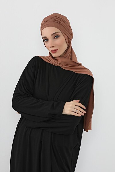 Aisha's Design Combed Cotton Boneli Ready-To-Wear Combed Cotton Hooded Shawl Two-Piece Set, Ps-57, Dark Brown