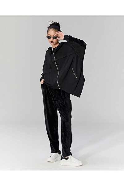 LAMANTE Salaş kesim kadife detaylı ceket-l