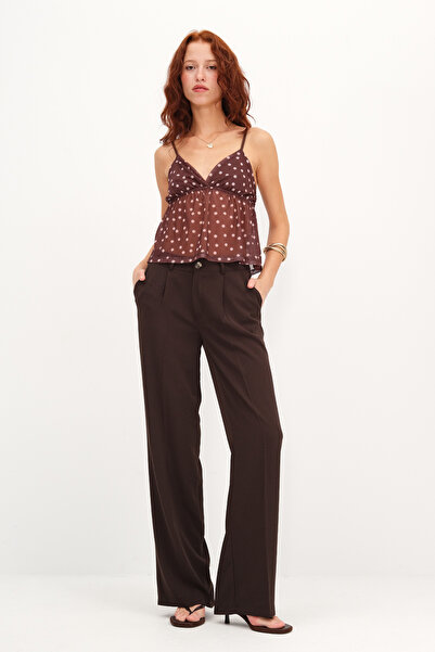 Addax Buttoned Wide Leg Pants Pn17564