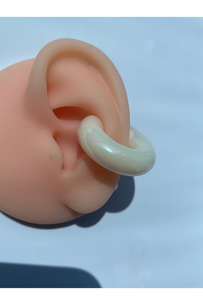 kurukafagift Compression Earcuff Large Size White Cream Lightweight Model Cartilage Earrings