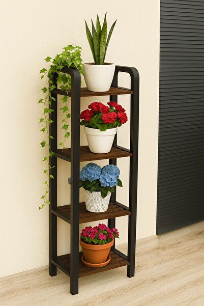 Çavdar Group Dekoratif 4 Katlı Ahşap Saksılık Çiçeklik Saksı Standı 4 Bölmeli...