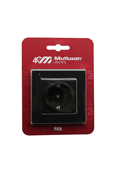 The LOG INVEST Mutlusan Rita-2220 600 0284B with Blister - Black with Card - Grounded Socket Frame