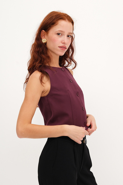 Addax Lined Buttoned Vest Y00005
