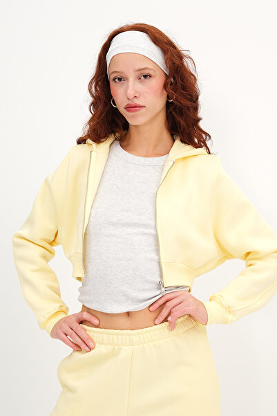Addax Shardonlu Hooded Crop Sweatshirt H1526-T9