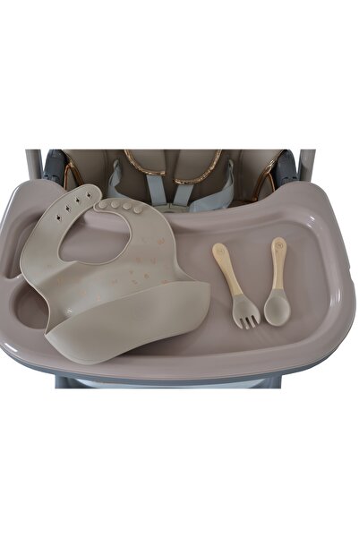 Moni Lindo height-adjustable dining chair, foldable, 2 trays, bib, spoon, fork included