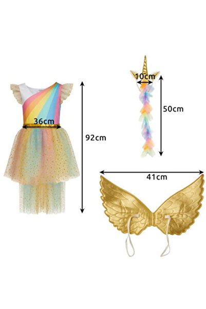 SMARTECH Halloween Costume for Kids, Unicorn, Size 130-140, 6-8 Years, Complete Outfit, Soft Material, Univer