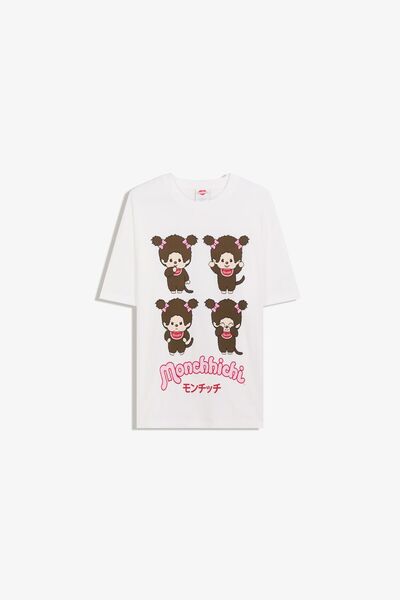 Bershka Short-sleeve Monchhichi print T-shirt