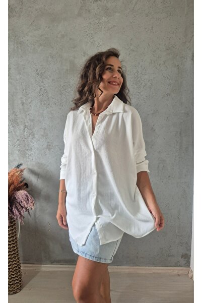 Butik Krinkıl Oversize Gömlek