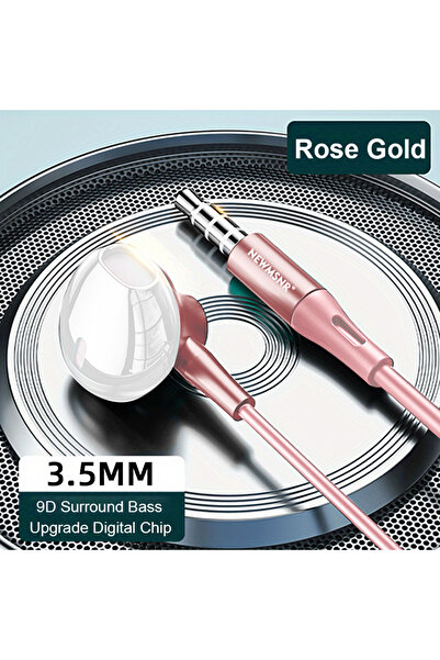 Choice سماعات رأس NEWMSNR 9D Surround Bass من النوع C و3.5 ملم، لون وردي، مزو...